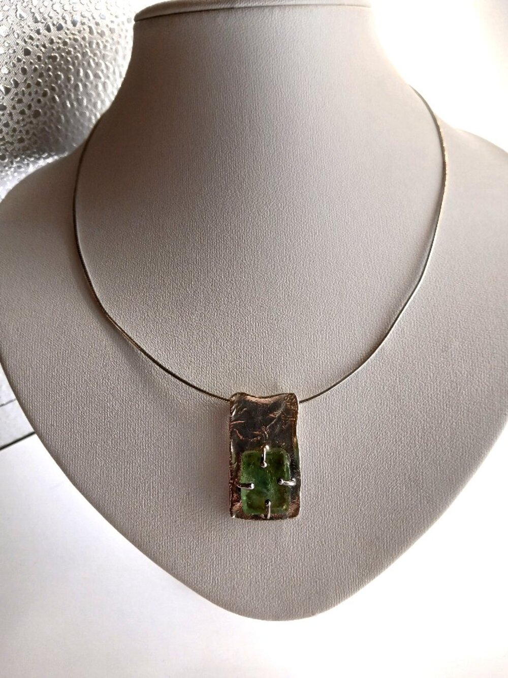 Luli Hamersztein Signed 925 Sterling Silver With Ancient Roman Glass Necklace